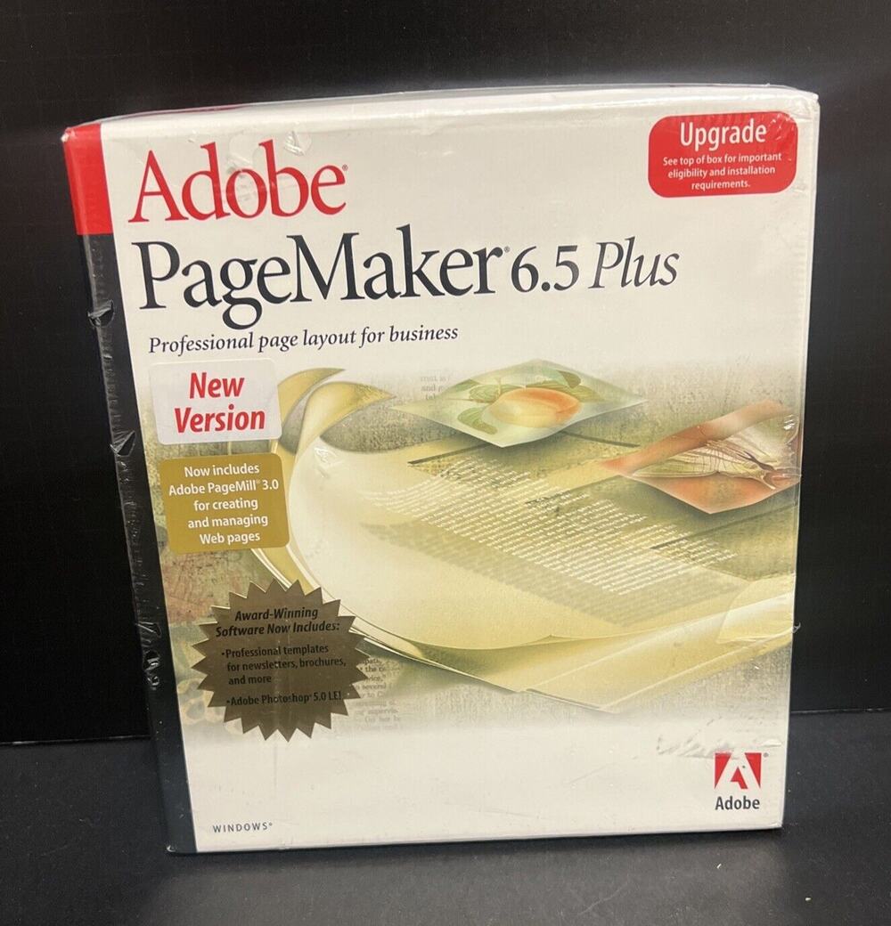 Adobe PageMaker 6.5 Plus Windows Upgrade Professional Page Layout For Business